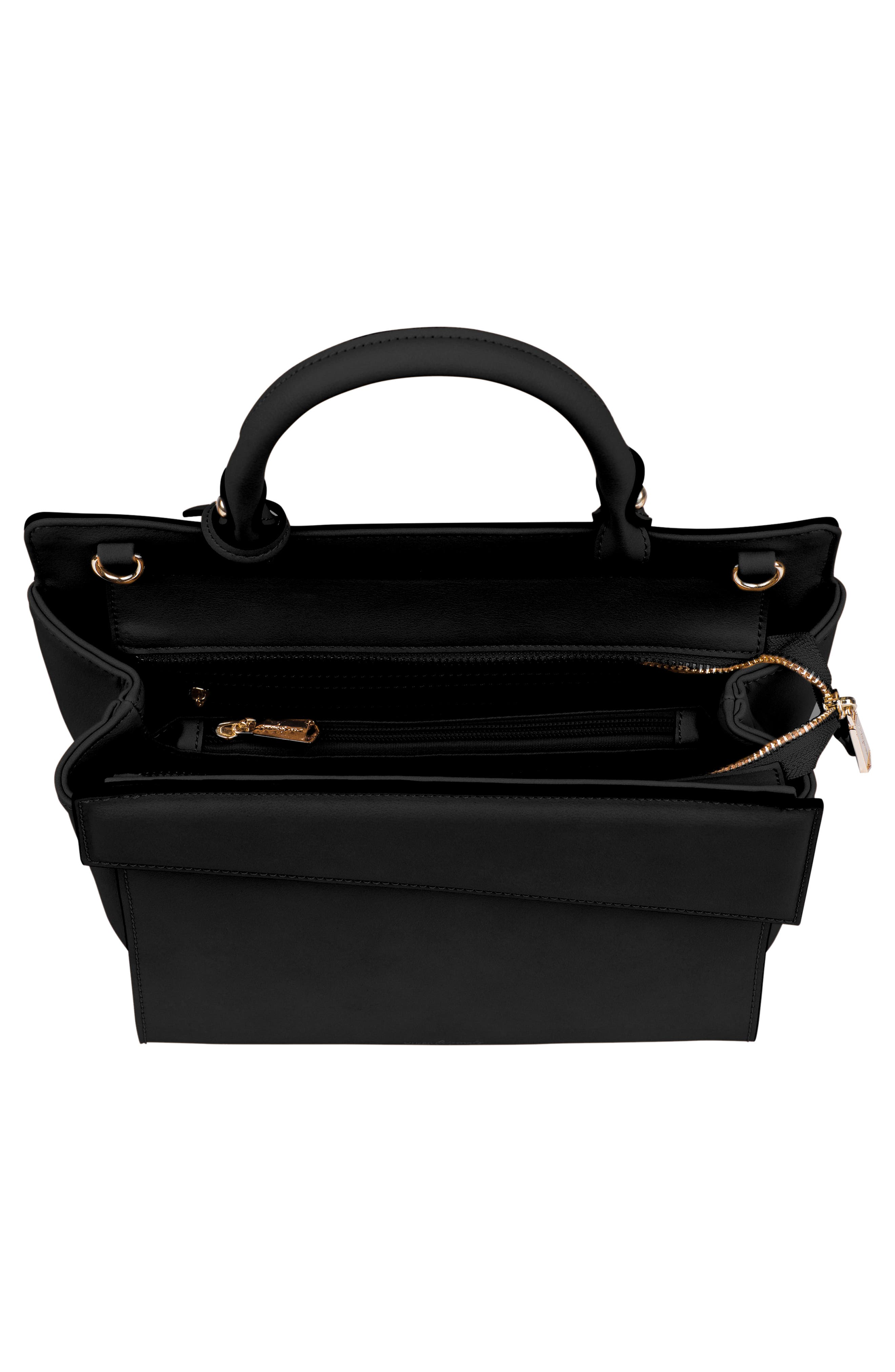 Art Escape Vegan Leather Satchel, Alternate, color, BLACK