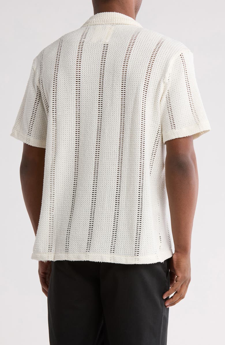 DENIM AND FLOWER Textured Woven Button Front Shirt, Alternate, color, White