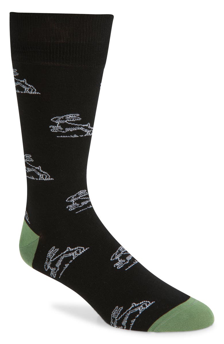 Paul Smith Lazlo Rabbit Cotton Blend Dress Socks, Main, color, Black