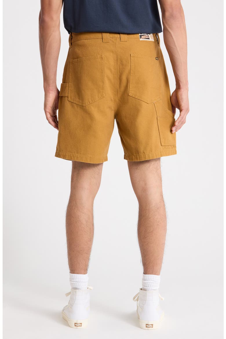 Bison Flat Front Canvas Shorts, Alternate, color, BRONZE