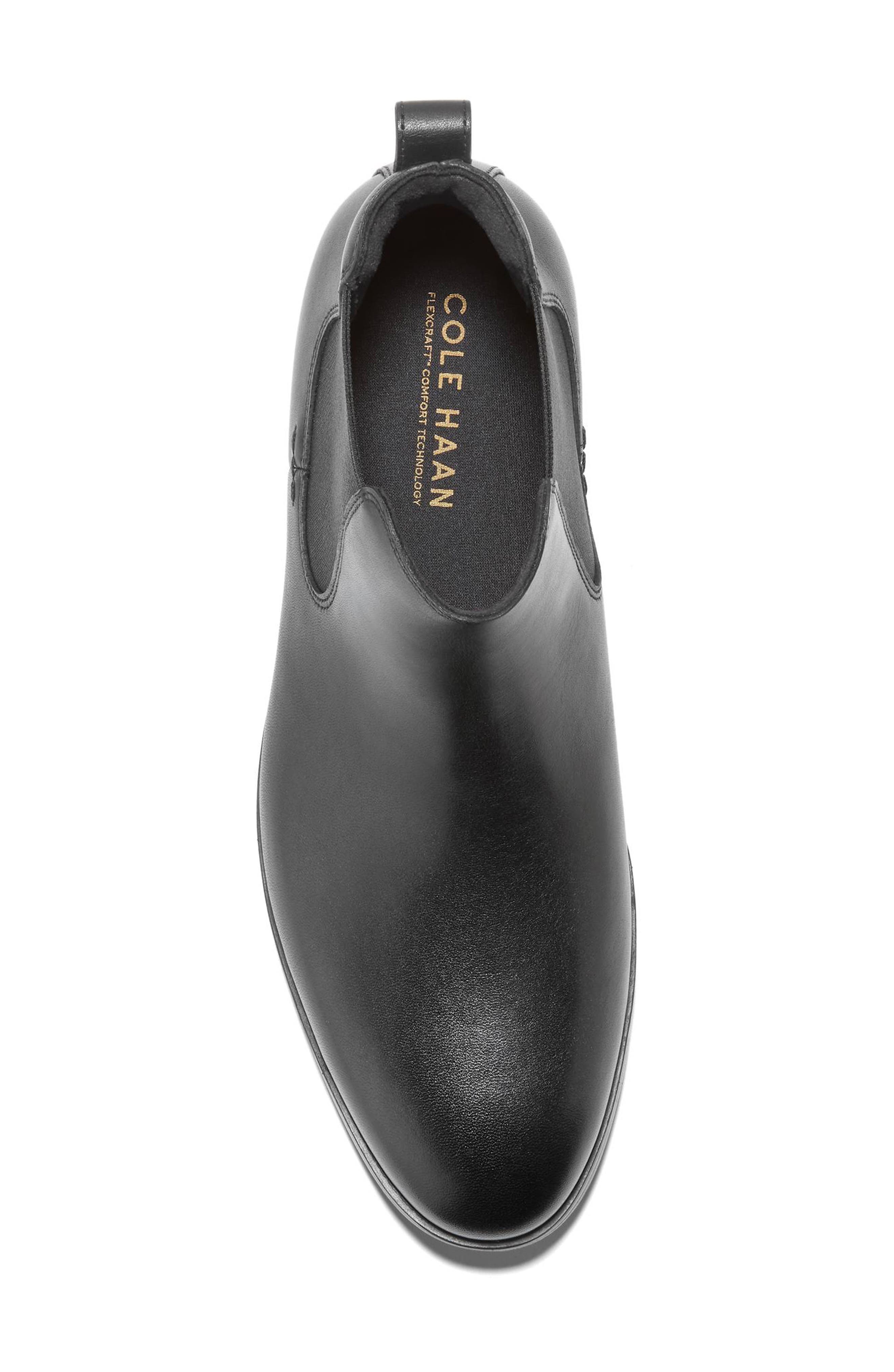 Cole Haan Newmark Grand Water Resistant Chelsea Boot, Alternate, color, Black / Black