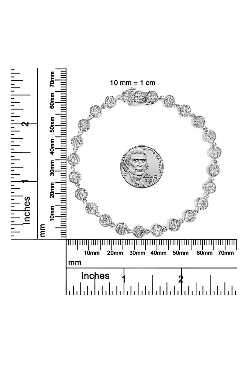.925 Sterling Silver 2.0 Cttw Round Diamond Link Bracelet - 7.25", Alternate, color, White