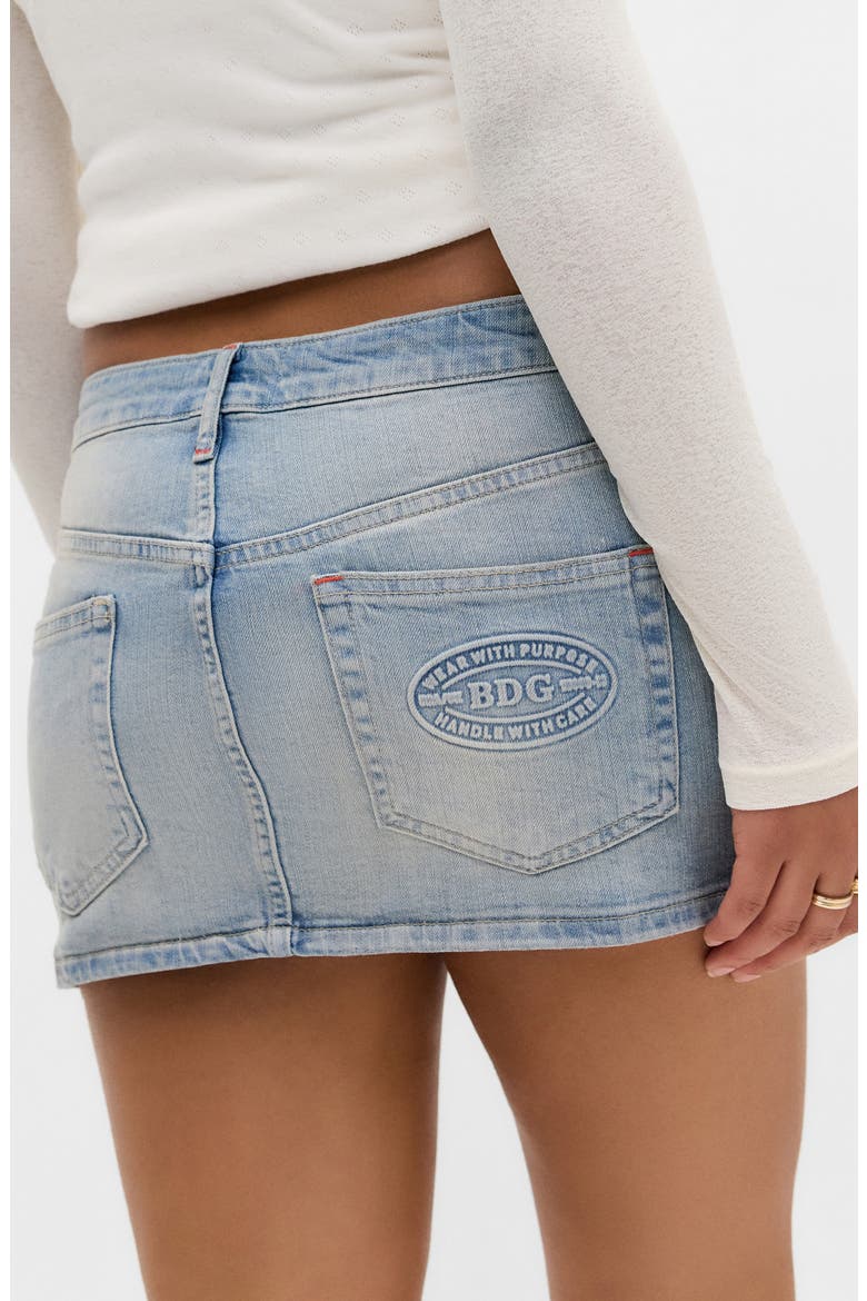 Ultra Denim Miniskirt, Alternate, color, BLEACH