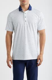 Greyson G Squared Neat Logo Print Performance Golf Polo