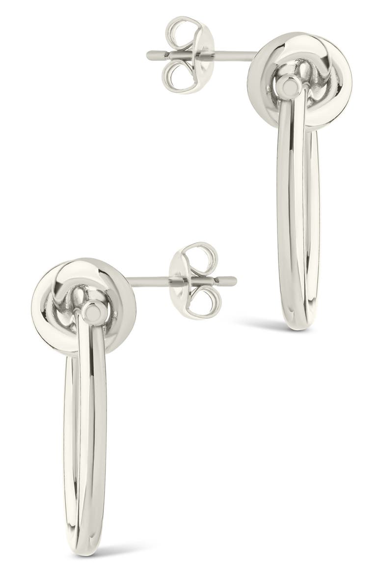 April Knotted Hoop Earrings, Alternate, color, SILVER