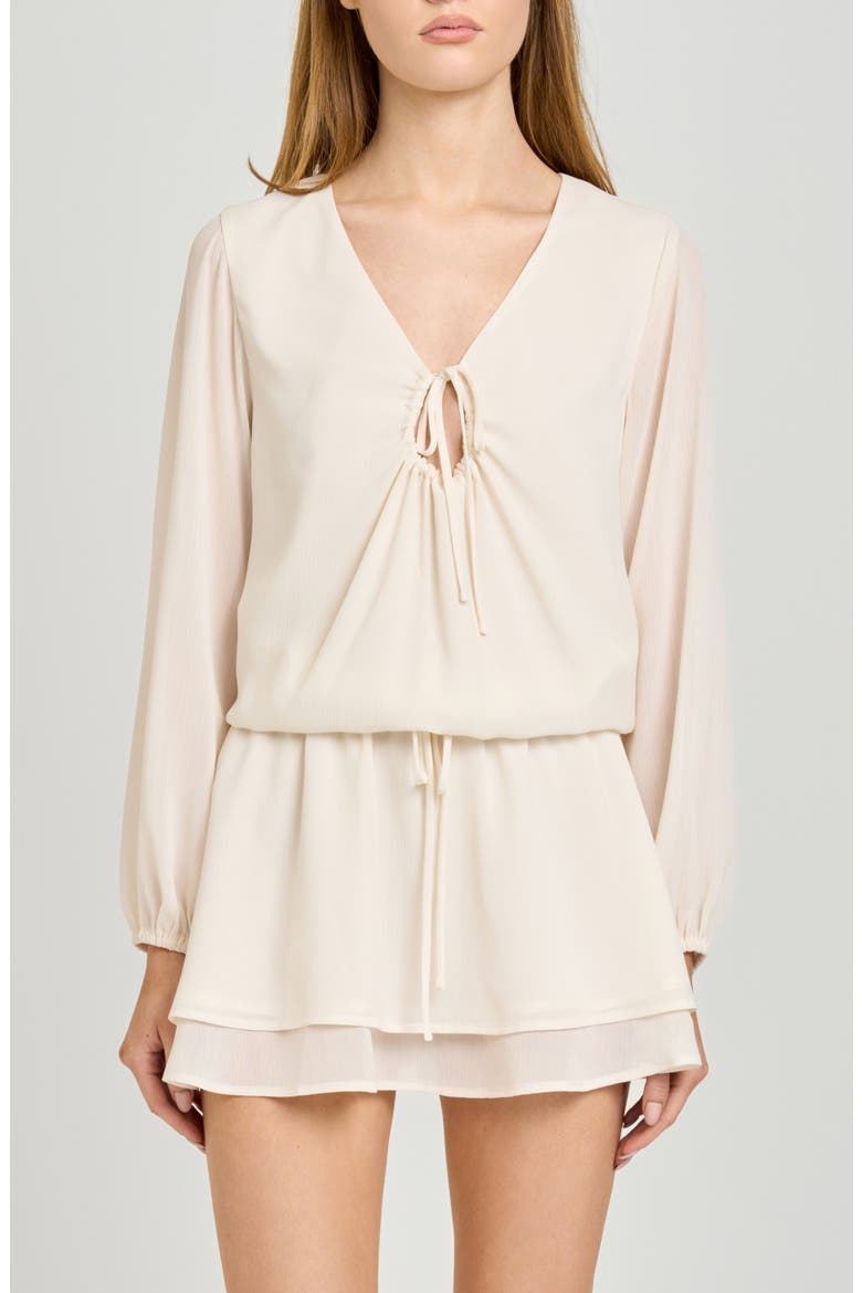 Nila Long Sleeve Minidress, Alternate, color, IVORY