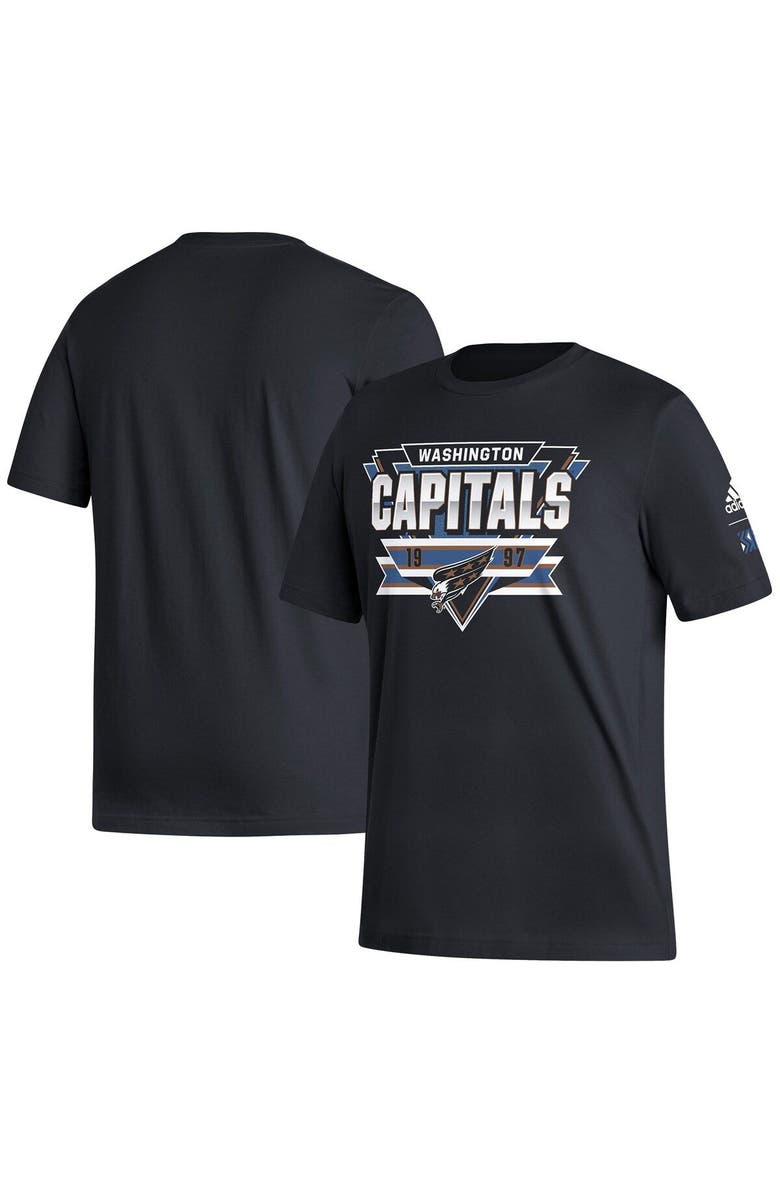 adidas Men's adidas Black Washington Capitals Reverse Retro 2.0 Fresh Playmaker T-Shirt, Main, color, 