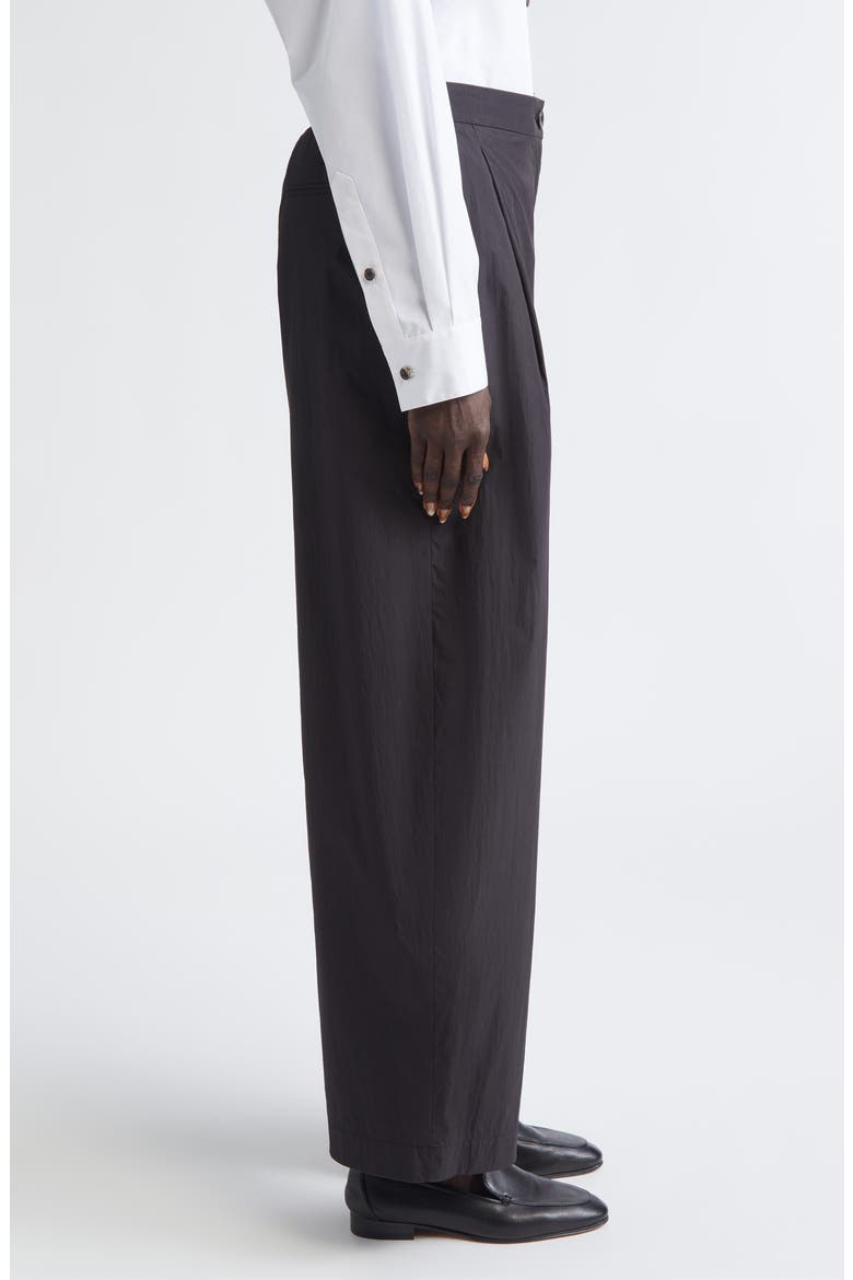 Cooper Pleated High Waist Barrel Leg Pants, Alternate, color, BLACK