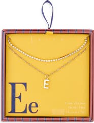Leith Initial & Cubic Zirconia Necklace Set