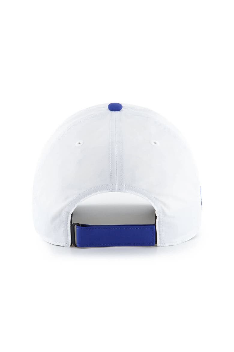 Men's '47 White/Royal Los Angeles Dodgers Vista Mini Clean Up brrr° Adjustable Hat, Alternate, color, White