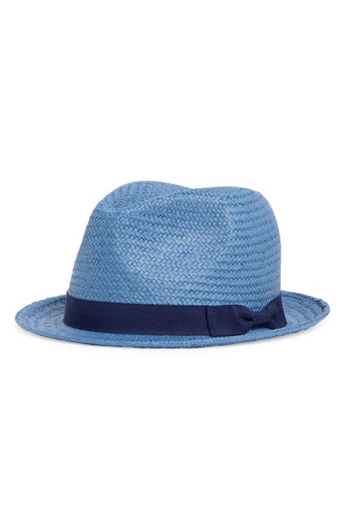 Nordstrom Packable Straw Fedora In Blue