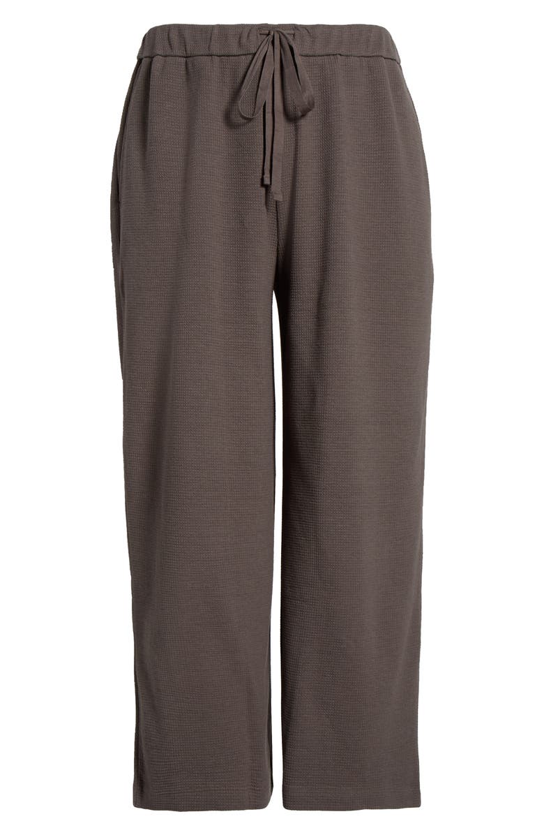 Eileen Fisher Organic Cotton Blend Ankle Wide Leg Drawstring Pants, Alternate, color, Rye