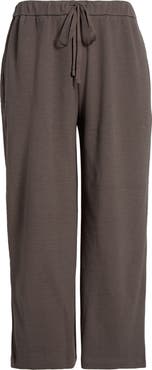 Eileen Fisher Organic Cotton Blend Ankle Wide Leg Drawstring Pants