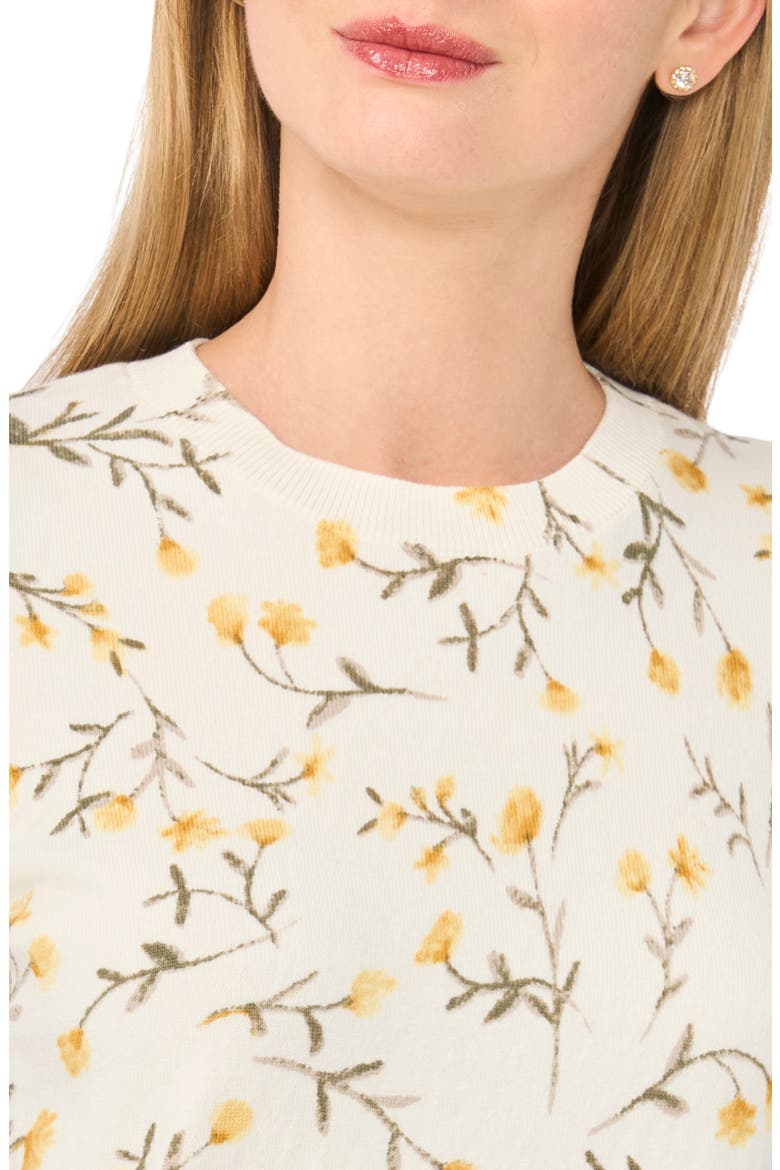 Crewneck Short Sleeve Sweater, Alternate, color, ANTIQUE WHITE
