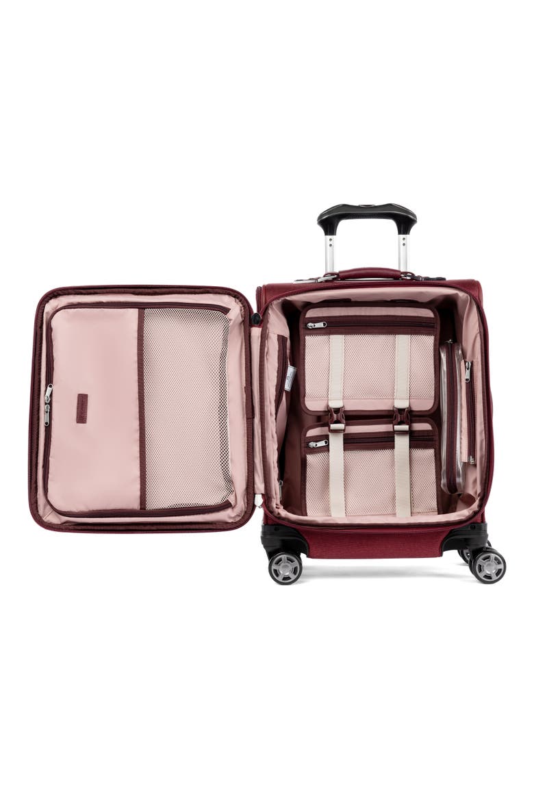 Platinum Elite Softside Expandable 19" Carry On Spinner Luggage, Alternate, color, Bordeaux Red
