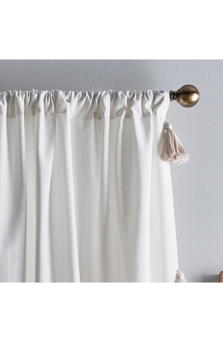 Peri Home Chunky Tassel Set of 2 Window Panels, Alternate, color, White W/ Linen Tassel