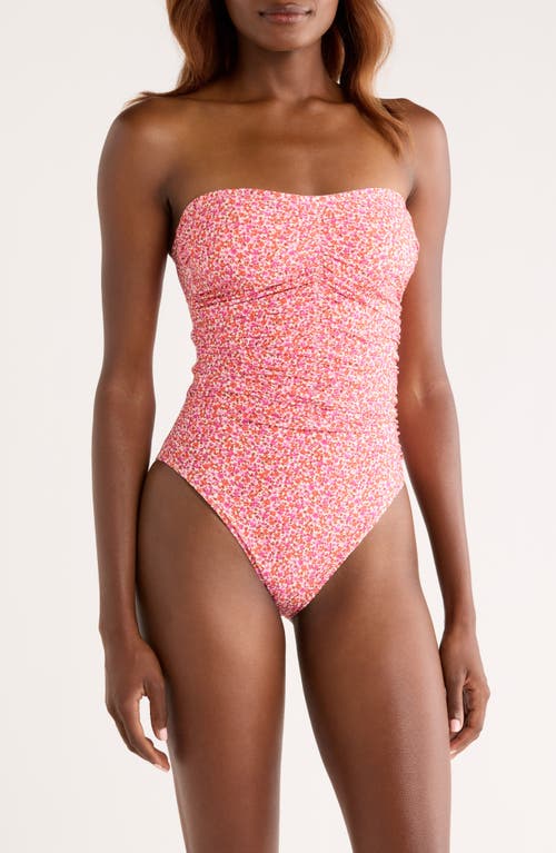 & Other Stories Ruched Strapless One-Piece Swimsuit in Orange Bright  product
