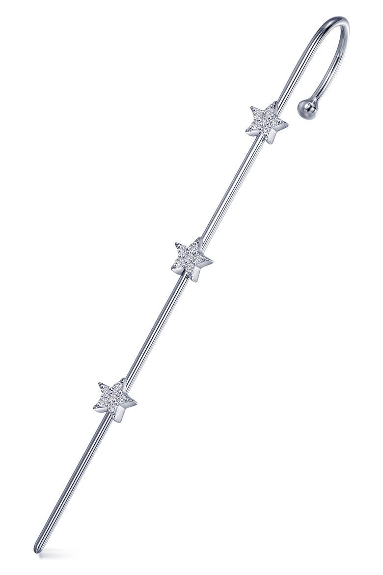 Simulated Diamond Star Ear Cuff, Main, color, SILVER/ WHITE