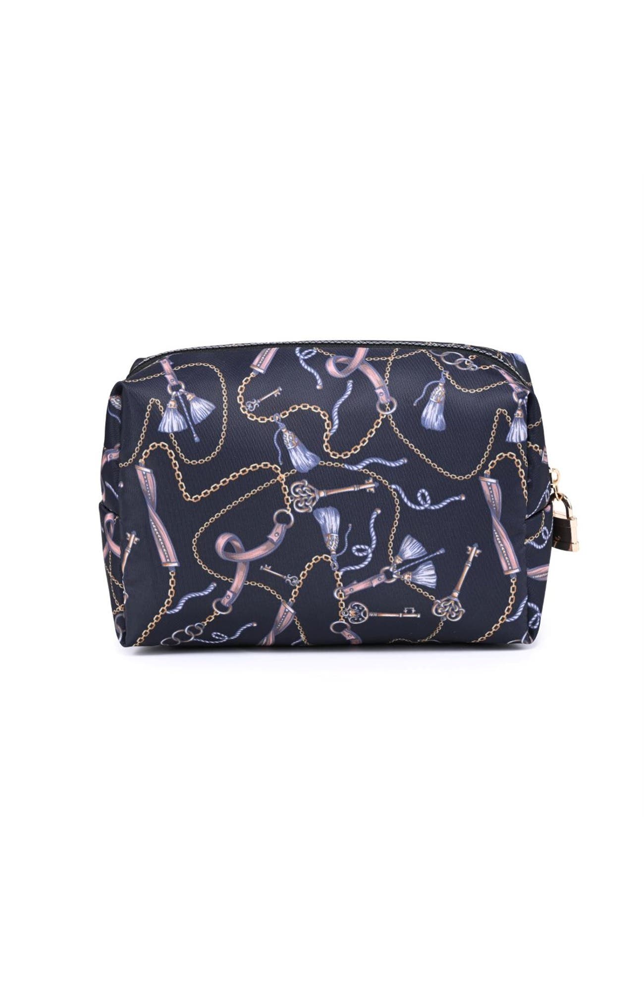 Lock & Luxe Cosmetic & Travel Organizer Pouch, Alternate, color, Black