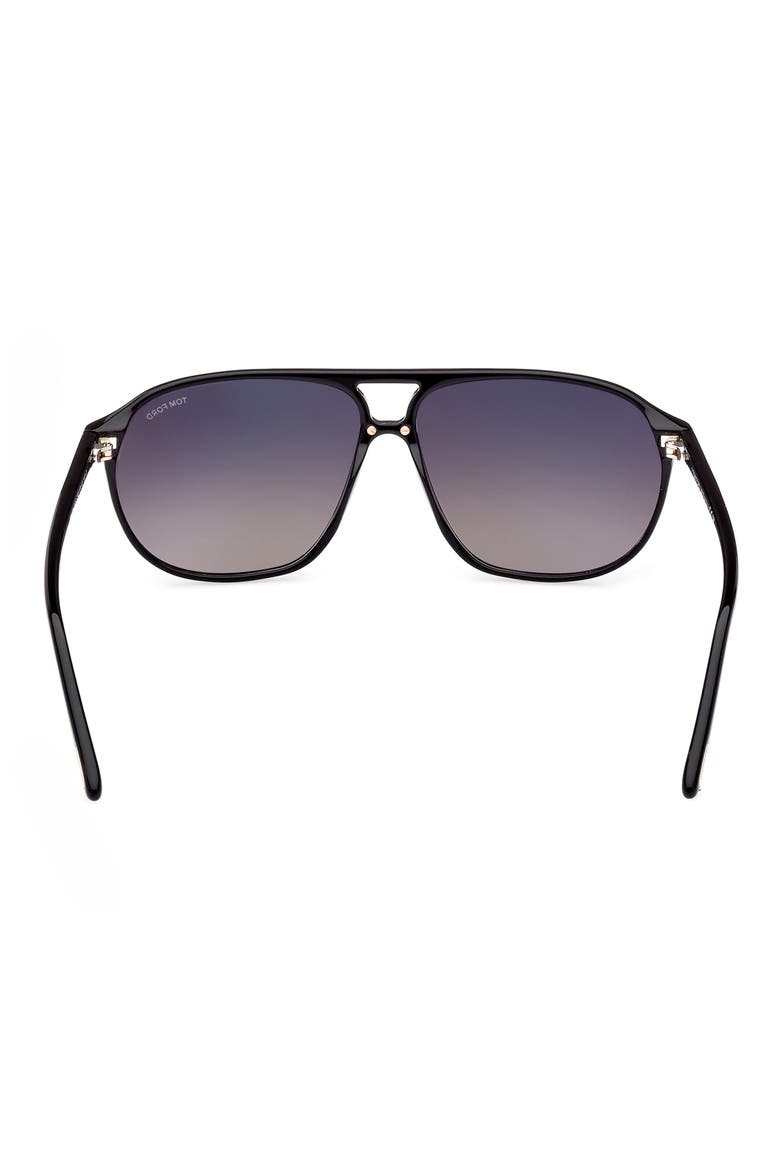 Bruce 61mm Navigator Sunglasses, Alternate, color, SHINY BLACK / SMOKE