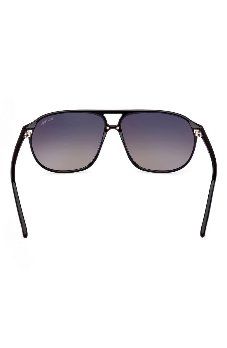 TOM FORD Bruce 61mm Navigator Sunglasses, Alternate, color, Shiny Black / Smoke