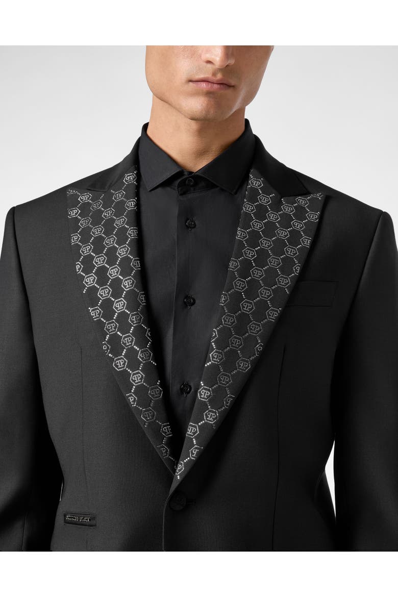 Blazer Monogram Men, Alternate, color, black/crystal
