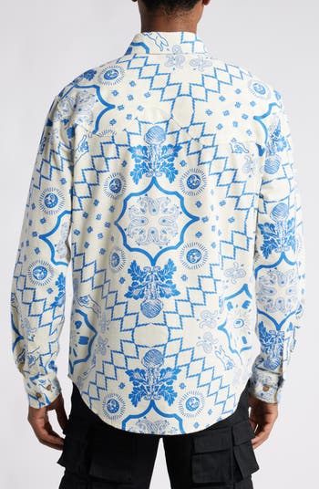 The Bands Patterned Button-Up Shirt