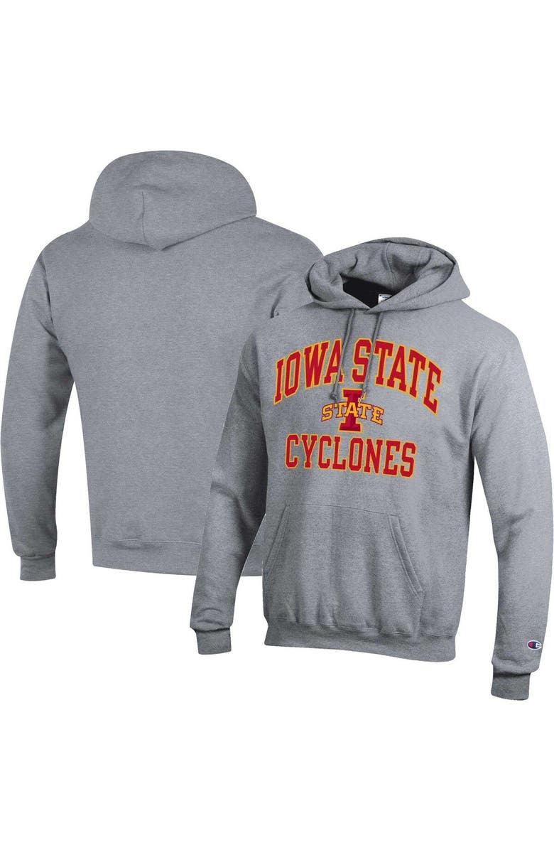 Champion Men's Champion Heather Gray Iowa State Cyclones High Motor Pullover Hoodie, Main, color, Heather Gray