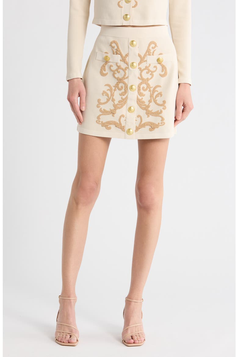 Minoru Jacquard Sweater Miniskirt, Main, color, BONE/ CAPPUCCINO