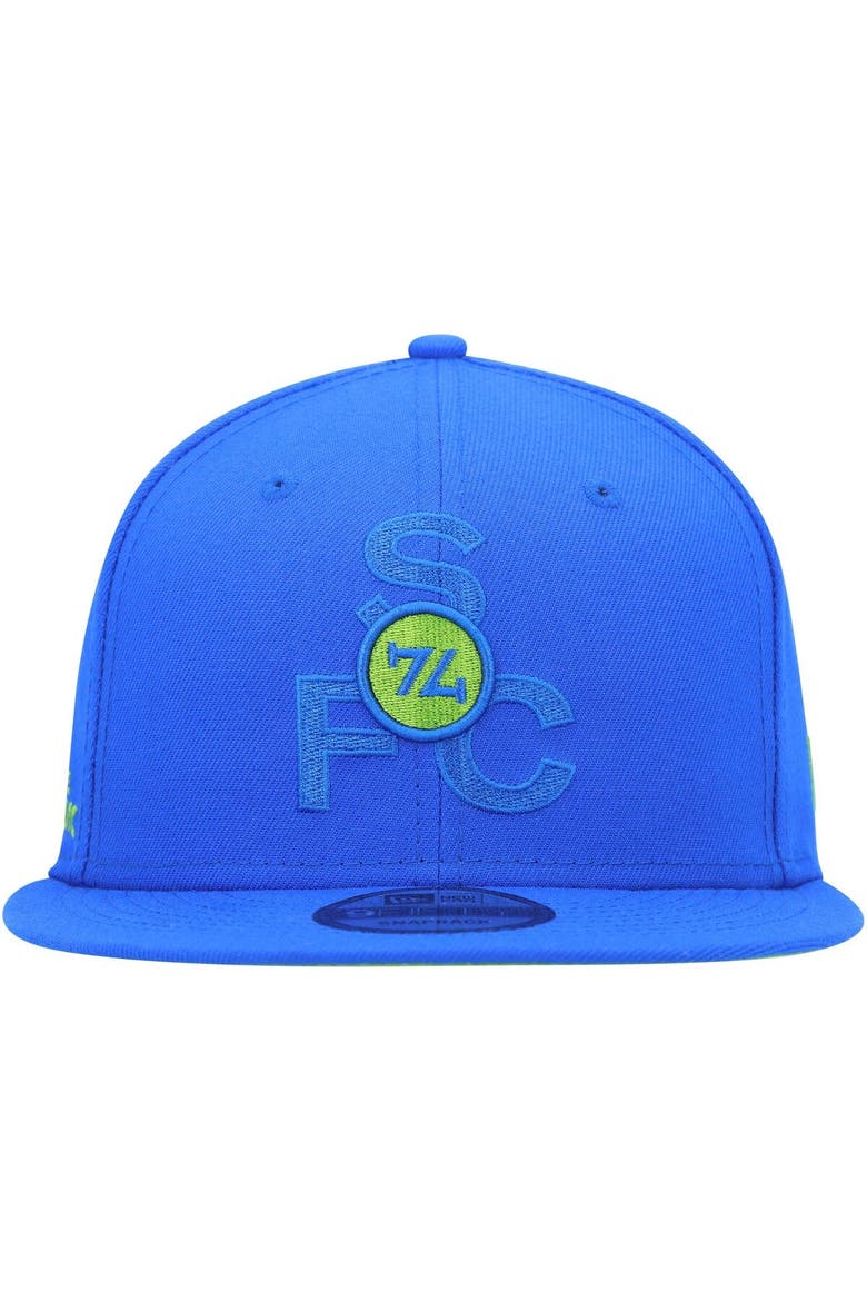Men's New Era Blue Seattle Sounders FC Kick Off 9FIFTY Snapback Hat, Alternate, color, Navy