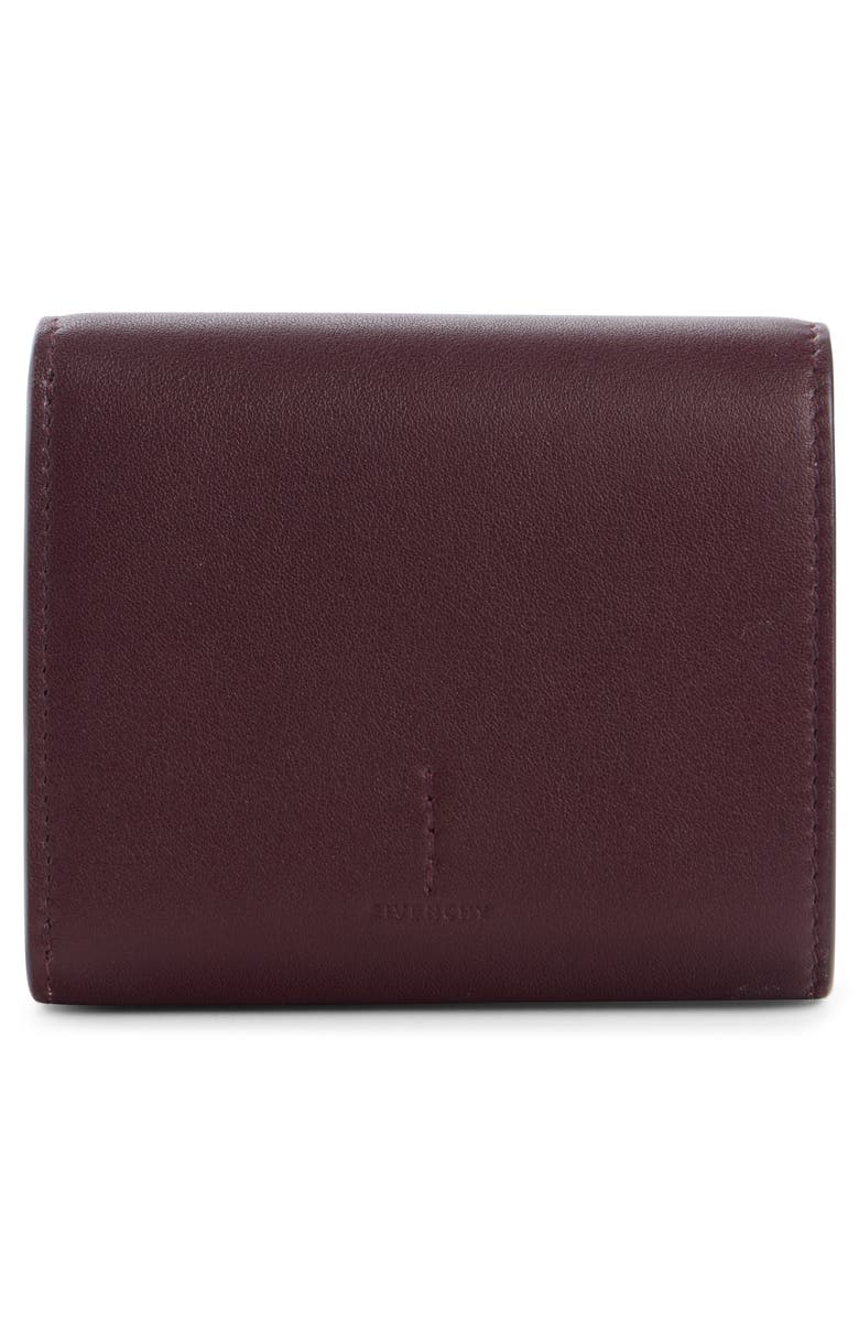 Givenchy Mini Day Leather Trifold Wallet, Alternate, color, Burgundy