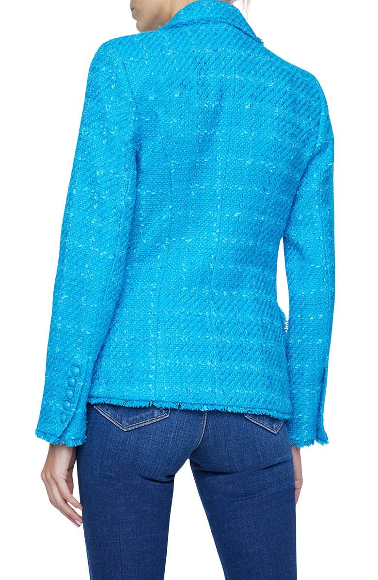 L'AGENCE Kenzie Fringe Double Breasted Blazer, Alternate, color, 