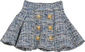 スカート BALMAIN Button tweed skirt Balmain button-detail Tweed Pencil Skirt | Green | FARFETCH