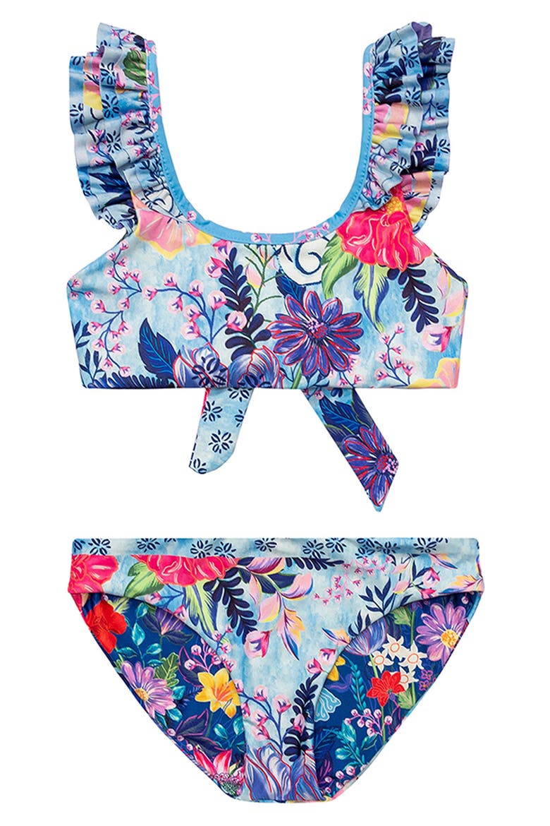 Kids' Vessel Paris Two-Piece Swimsuit, Main, color, BLUE MULTICOLOR