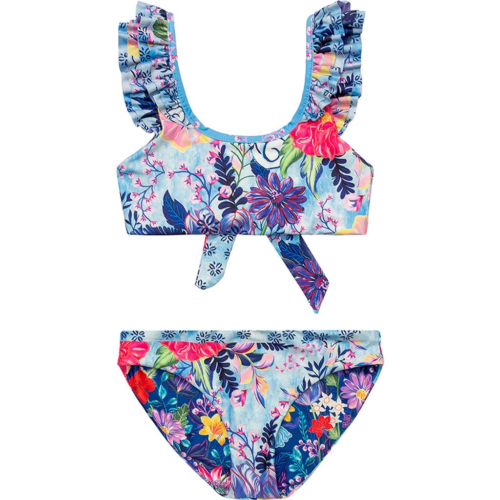 Shop Agua Bendita Kids' Vessel Paris Two-piece Swimsuit In Blue Multicolor