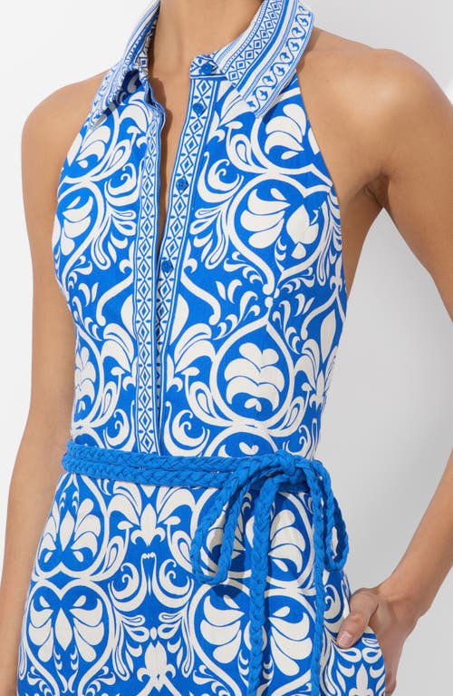 Alice And Olivia Alice + Olivia Alara Halter Crop Wide Leg Jumpsuit