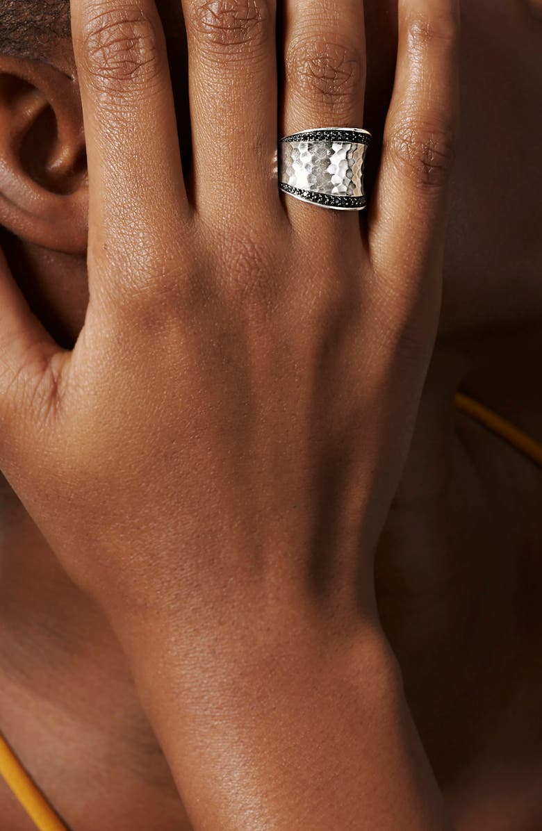 John Hardy Palu Saddle Ring, Sterling Silver, Pavé, Alternate, color,