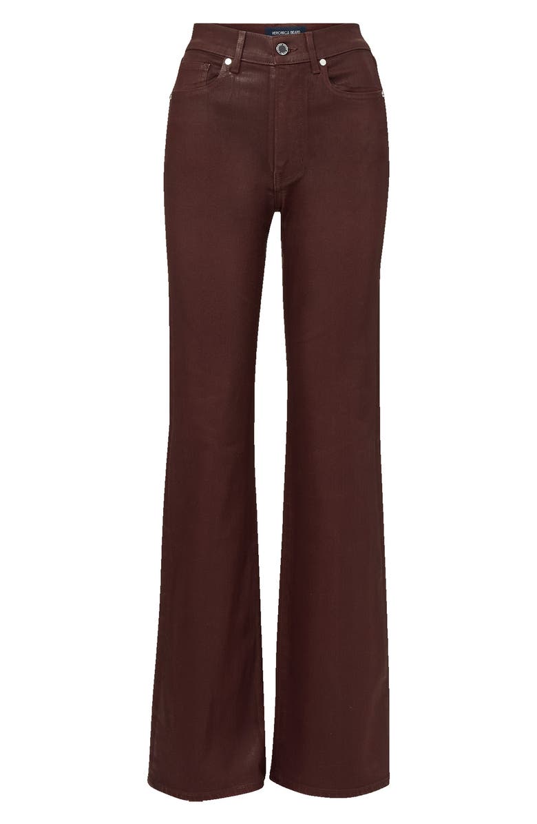 Veronica Beard Crosbie Coated High Waist Slim Wide Leg Jeans, Alternate, color, Raisin