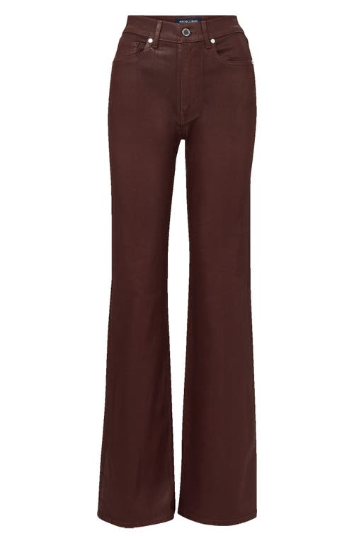 Veronica Beard Crosbie Coated High Waist Slim Wide Leg Jeans In Brown