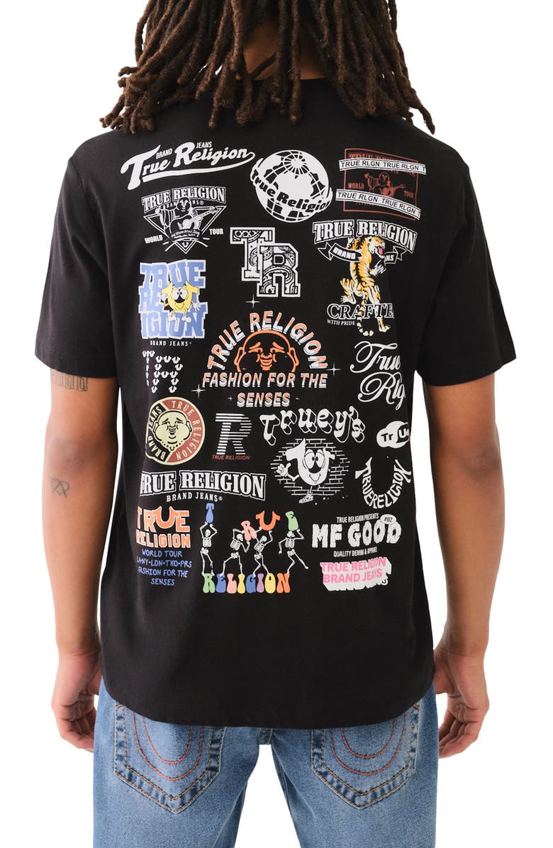 True Religion Multi Logo Graphic T-Shirt, Alternate, color, 