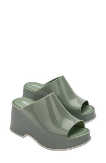 Melissa Patty Platform Slide Sandal In Green