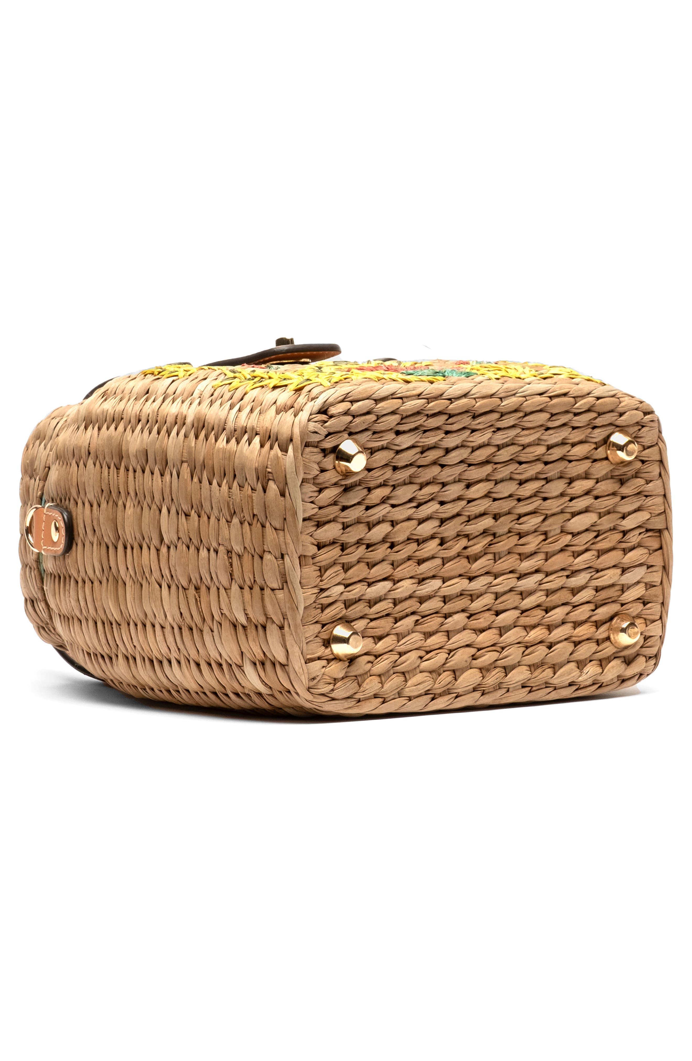 Frances Valentine Harriet Wicker Top Handle Bag, Alternate, color, Natural/ Multi