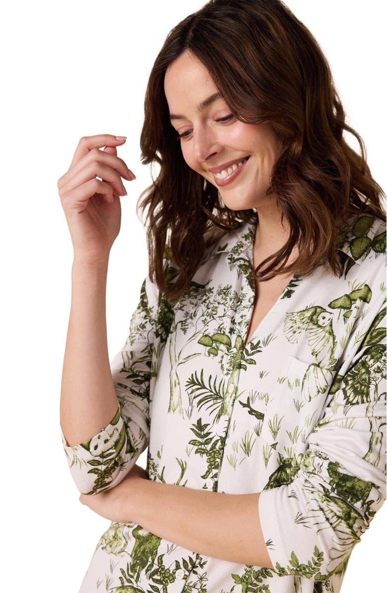 The Cat's Pajamas Pima Knit Night Shirt Conversational, Alternate, color, Woodside