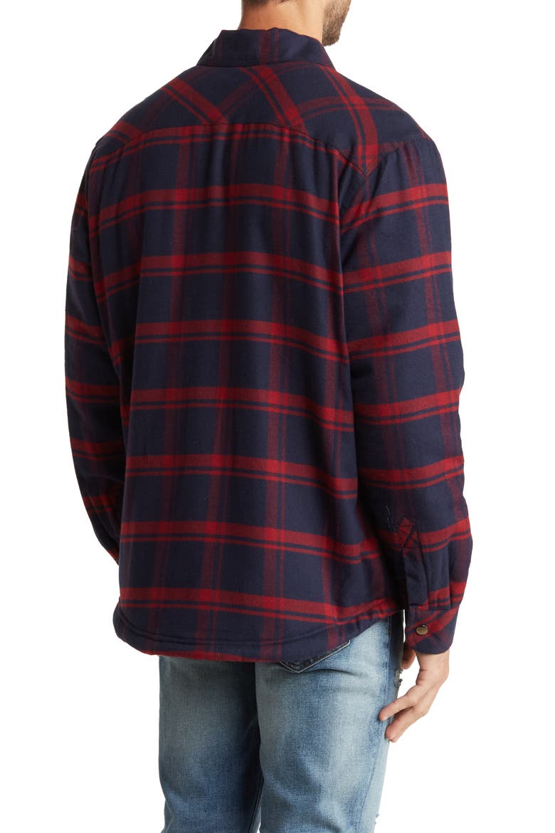 Tristan Plaid Flannel Shirt Jacket, Alternate, color, MERLOT