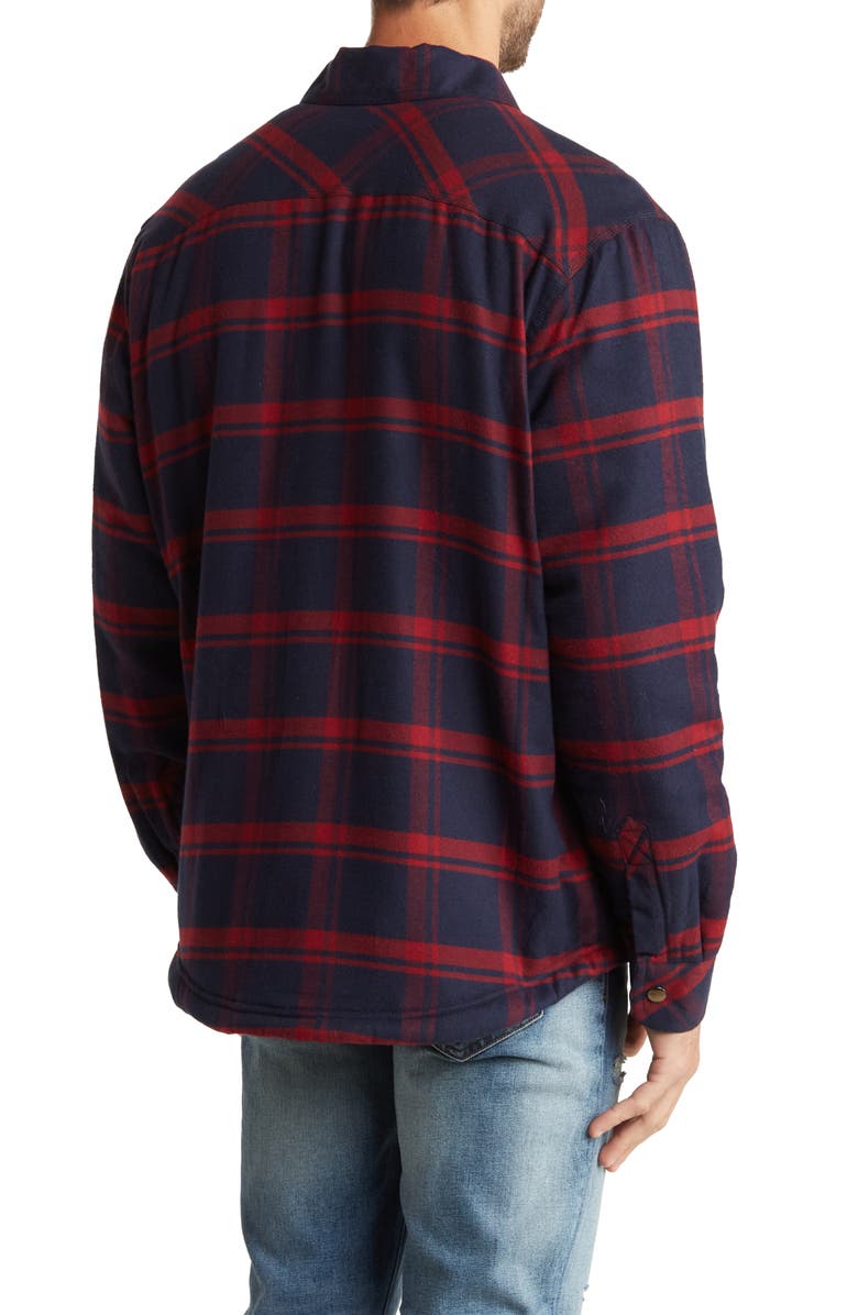 Coastaoro Tristan Plaid Flannel Shirt Jacket, Alternate, color, Merlot