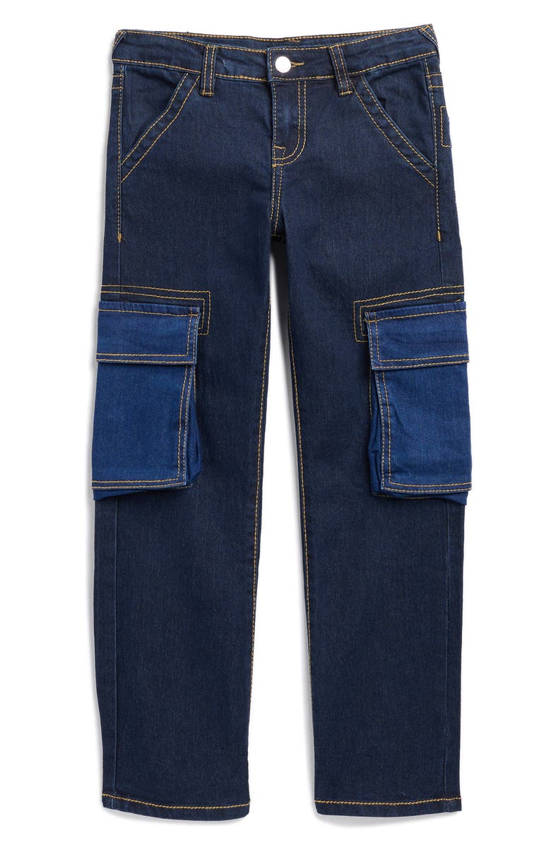 True Religion Kids' Cargo Pocket Jeans, Main, color, Deep Blue