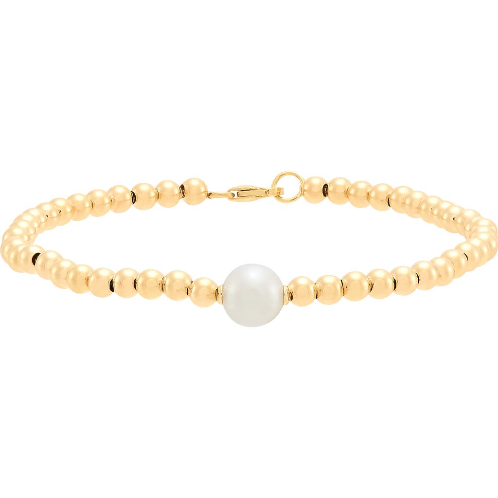 Frankie & Zoe 8mm Pearl Beaded Bracelet In Gold