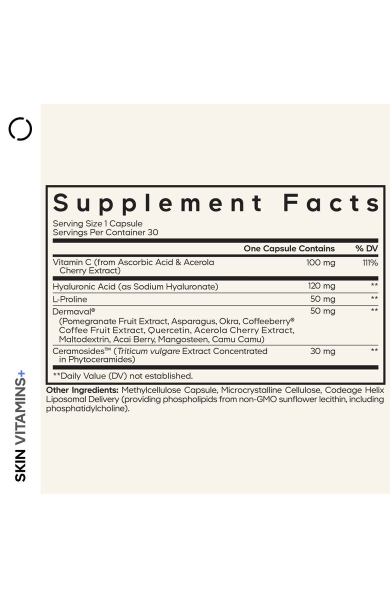 Codeage Skin Vitamins+, Coffeeberry, Vitamin C Supplement, Alternate, color, White