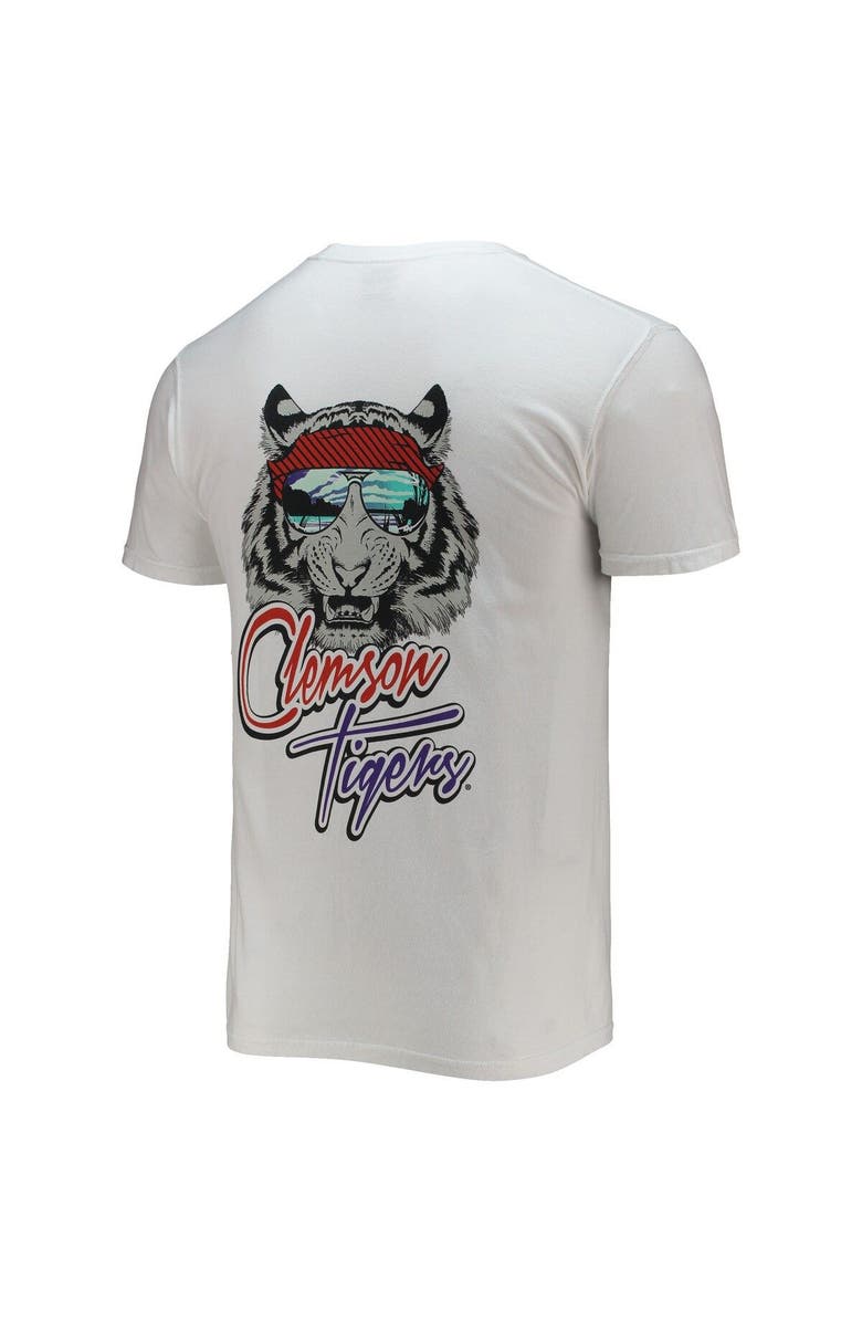 IMAGE ONE Men's White Clemson Tigers Mascot Bandana T-Shirt, Alternate, color,