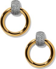Nadri Gemini Two-Tone Pavé Door Knocker Earrings